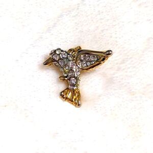 Vintage Petite Rhinestone Hummingbird Tac Pin/Brooche